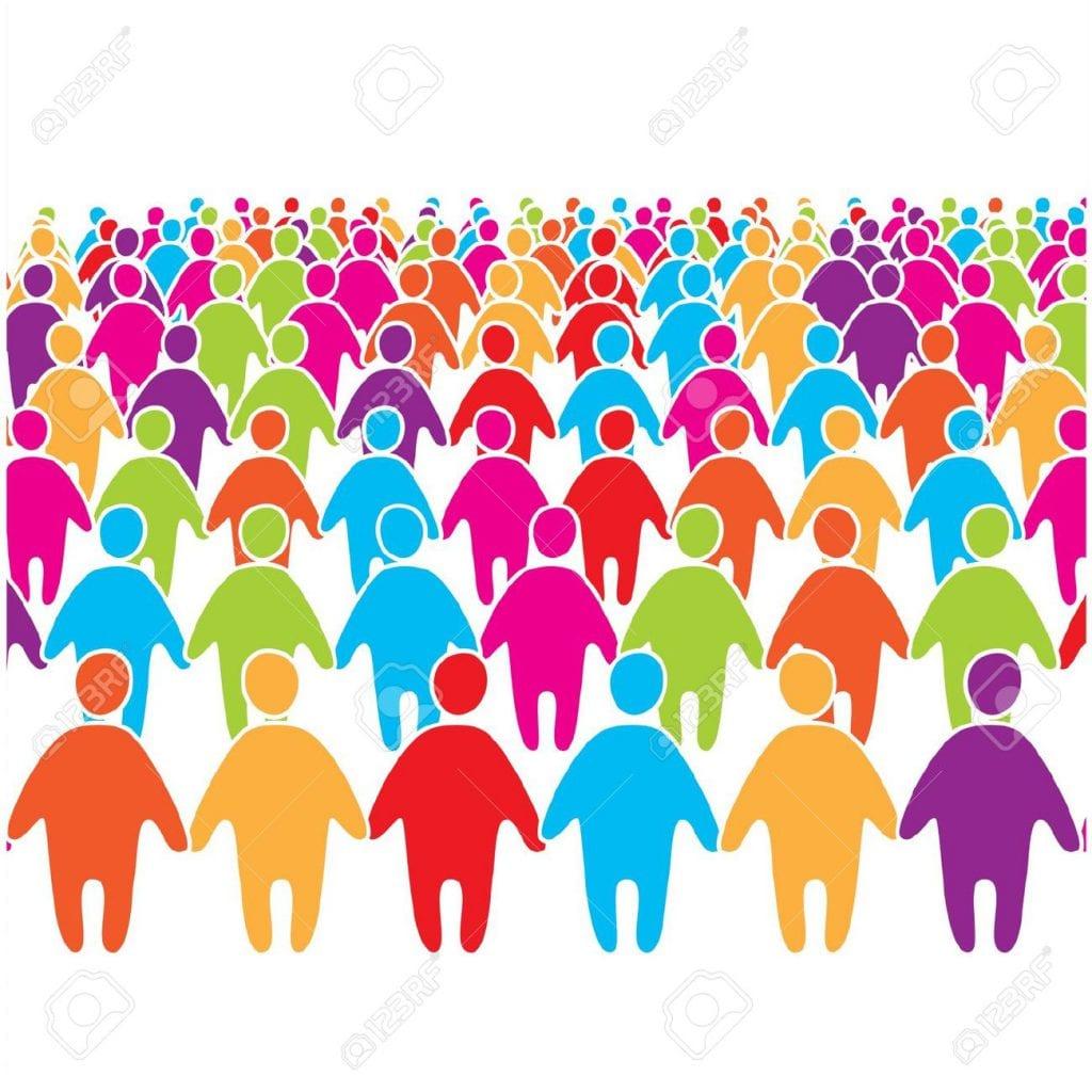 9717405-Big-crowd-of-many-colors-social-people-group–Stock-Vector ...