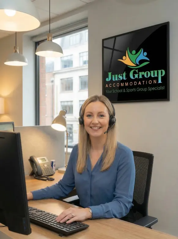 Business woman sitting at desk