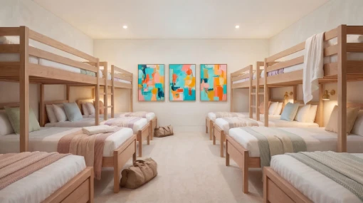 Students staying together in shared group accommodation