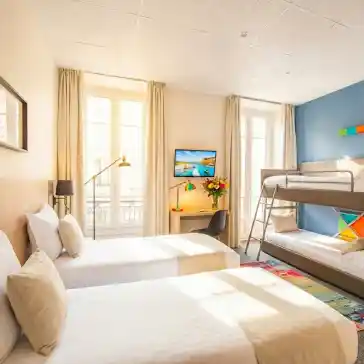 Hotel Room with beds in it